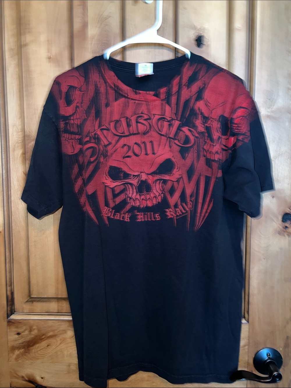 Anvil Black and Red Skull Graphic Tee